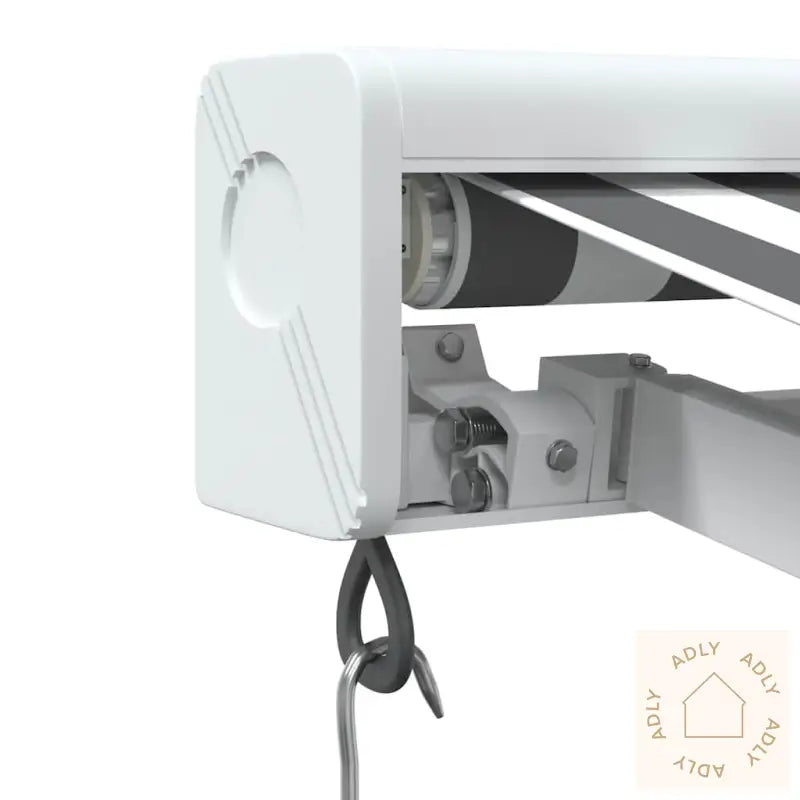 Uttrekkbar Markise Antrasitt Og Hvit 3,5X2,5 M Stoff Aluminium