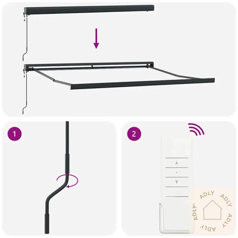 Uttrekkbar Markise Antrasitt Og Hvit 3X2,5 M Stoff Og Aluminium