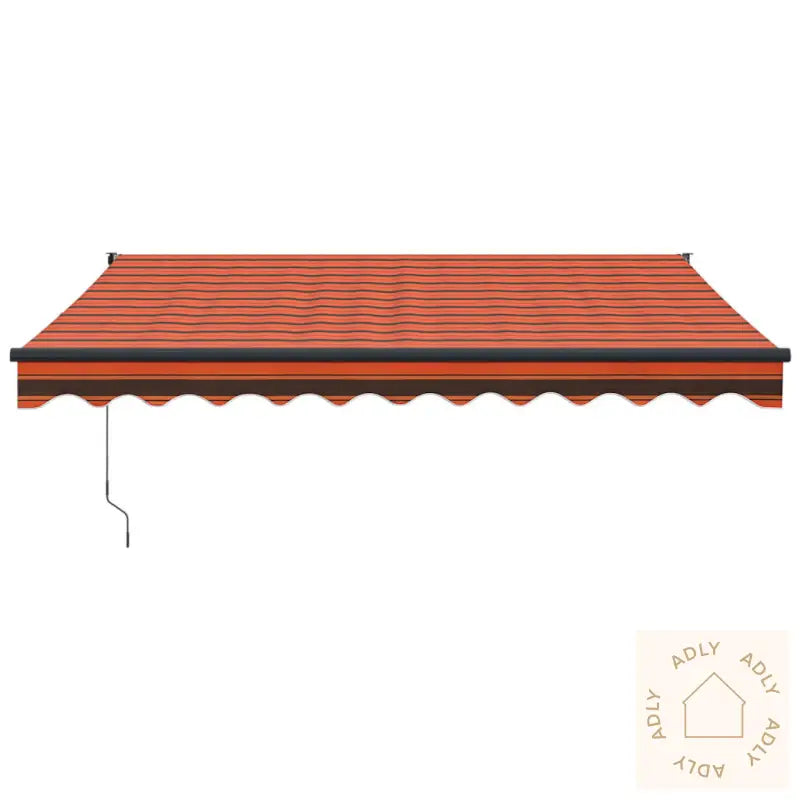 Uttrekkbar Markise Oransje Og Brun 3,5X2,5 M Stoff Og Aluminium