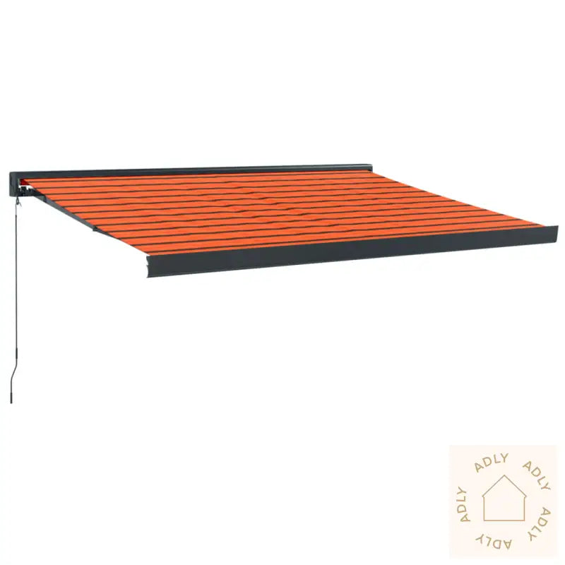 Uttrekkbar Markise Oransje Og Brun 3,5X2,5 M Stoff Og Aluminium