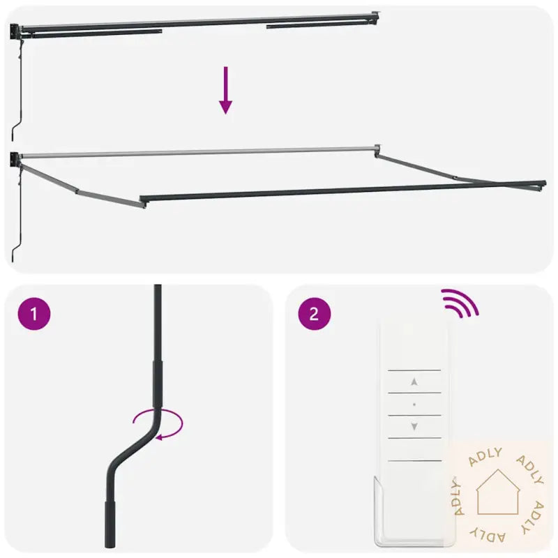 Uttrekkbar Markise Antrasitt Og Hvit 4,5X3 M Stoff Og Aluminium