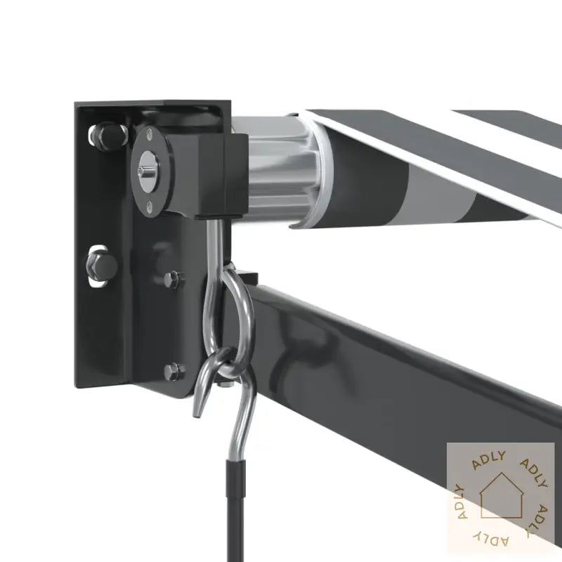 Uttrekkbar Markise Antrasitt Og Hvit 3,5X2,5 M Stoff Aluminium