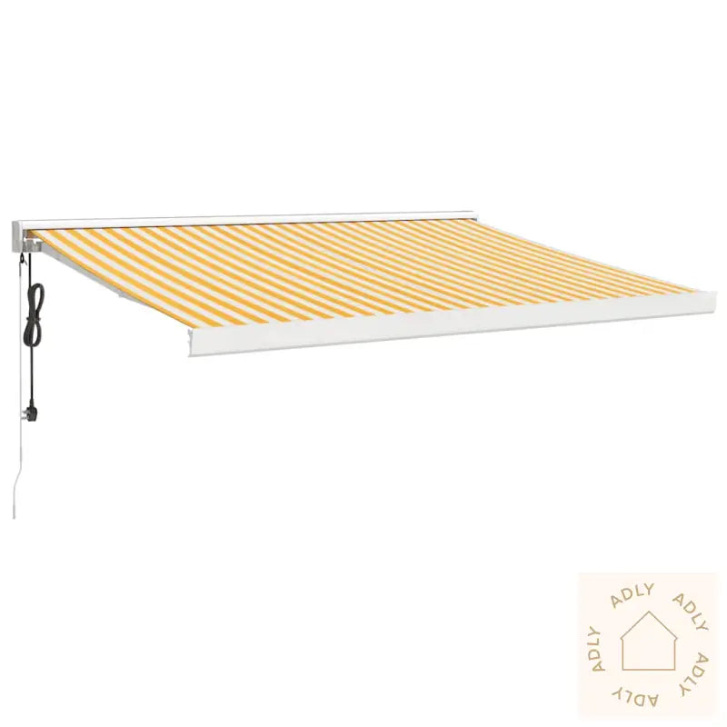 Uttrekkbar Markise Gul Og Hvit 3X2,5 M Stoff Og Aluminium