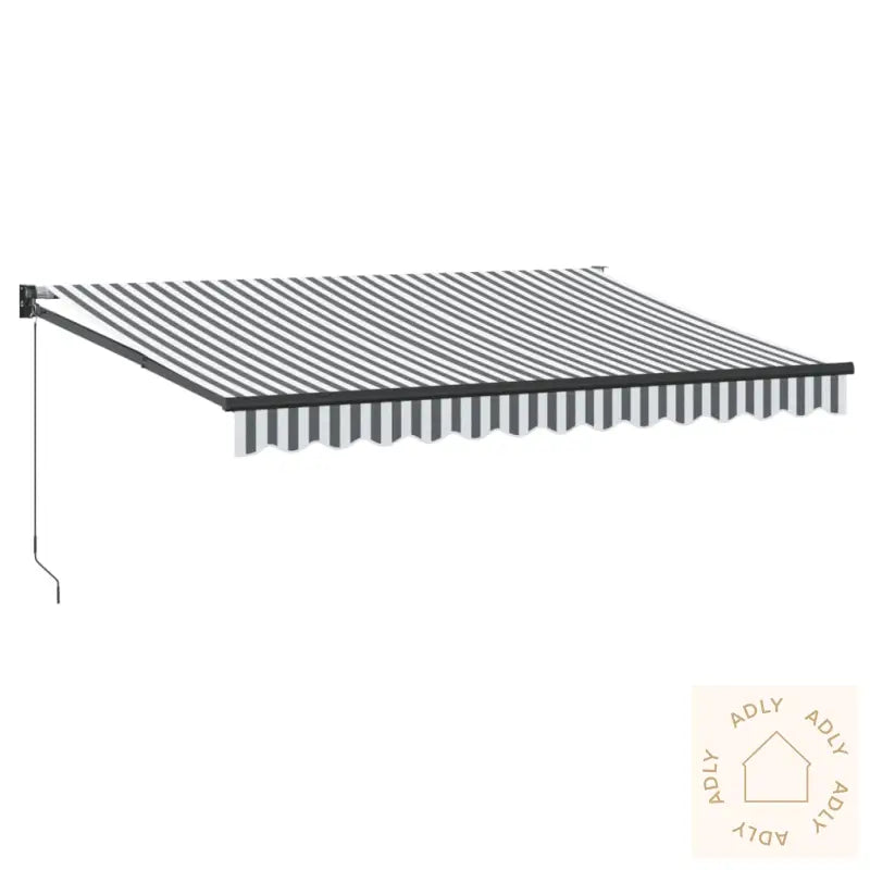 Uttrekkbar Markise Antrasitt Og Hvit 3,5X2,5 M Stoff Aluminium
