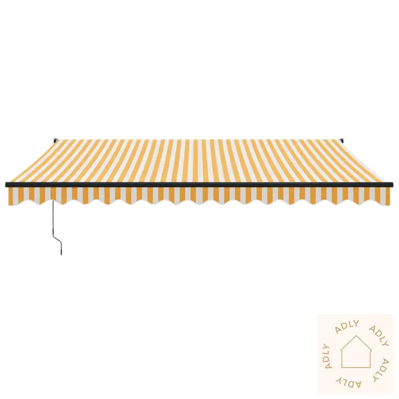 Uttrekkbar Markise Gul Og Hvit 4,5X3 M Stoff Og Aluminium