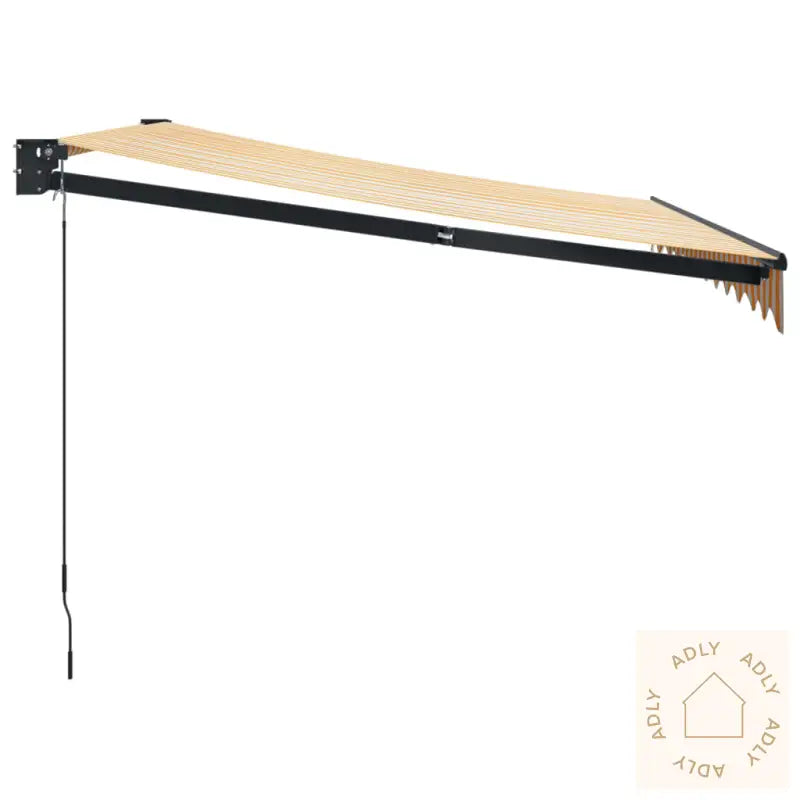 Uttrekkbar Markise Gul Og Hvit 3,5X2,5 M Stoff Og Aluminium