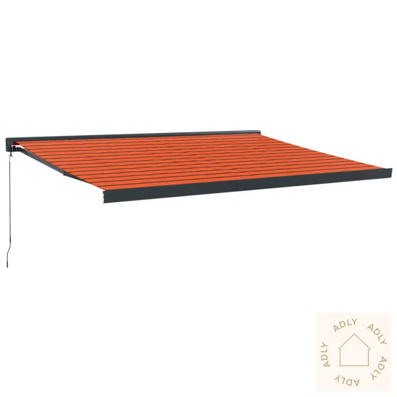 Uttrekkbar Markise Oransje Og Brun 4,5X3 M Stoff Og Aluminium