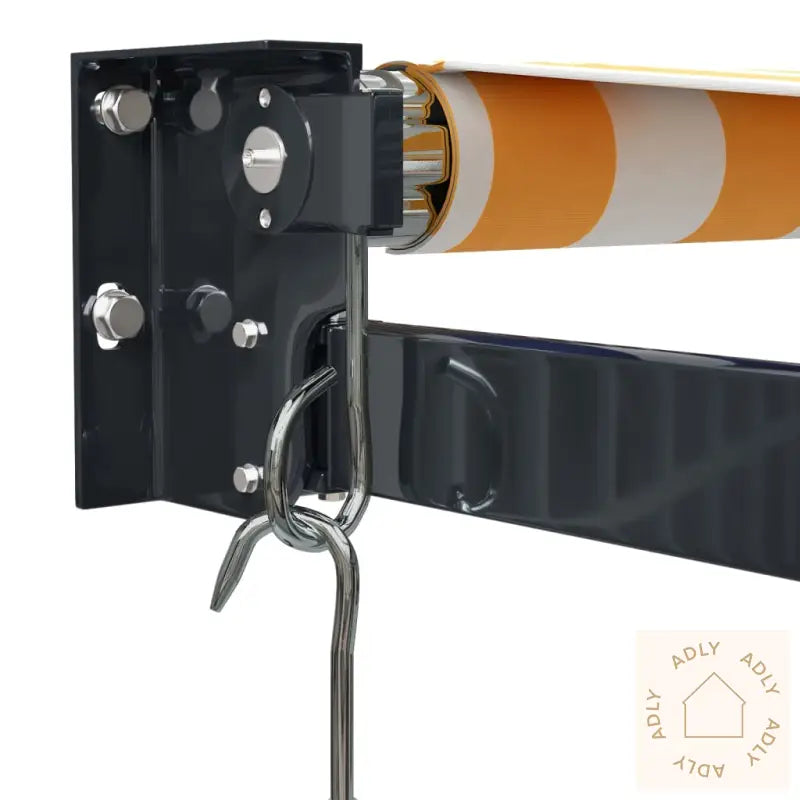 Uttrekkbar Markise Gul Og Hvit 4,5X3 M Stoff Og Aluminium