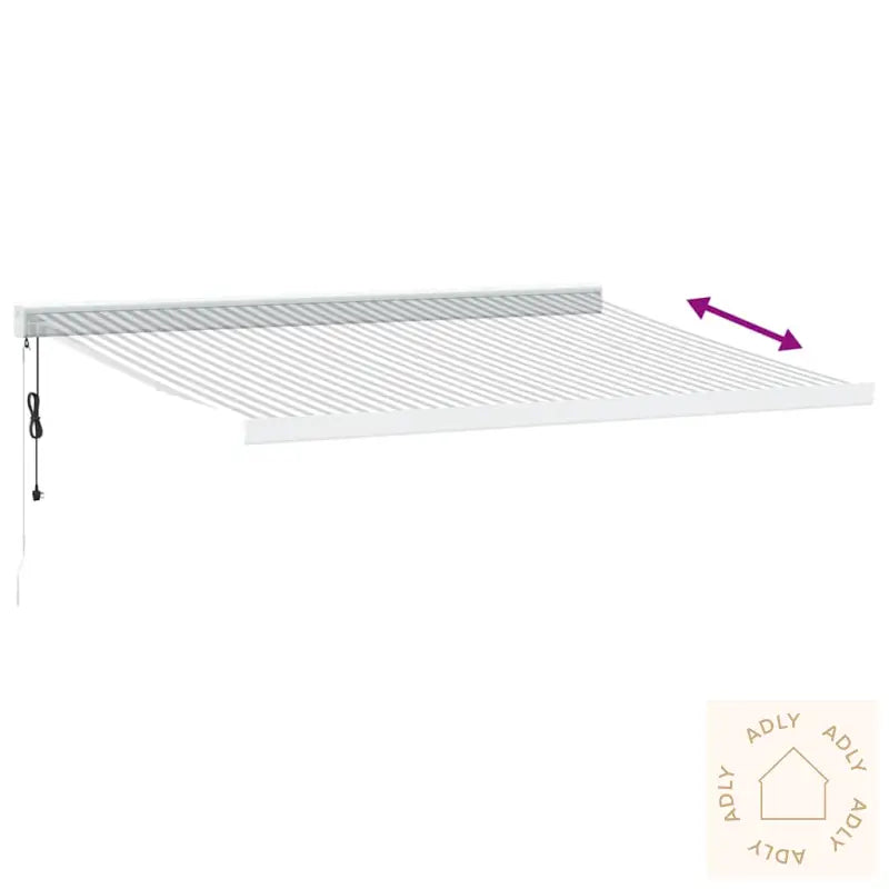 Uttrekkbar Markise Antrasitt Og Hvit 4,5X3 M Stoff Og Aluminium