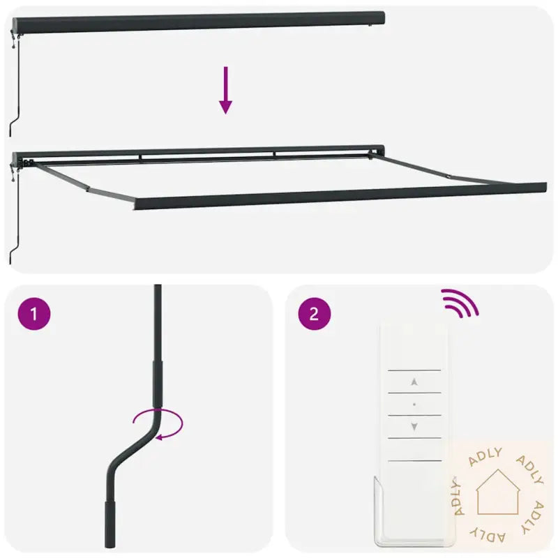 Uttrekkbar Markise Antrasitt Og Hvit 4,5X3 M Stoff Og Aluminium