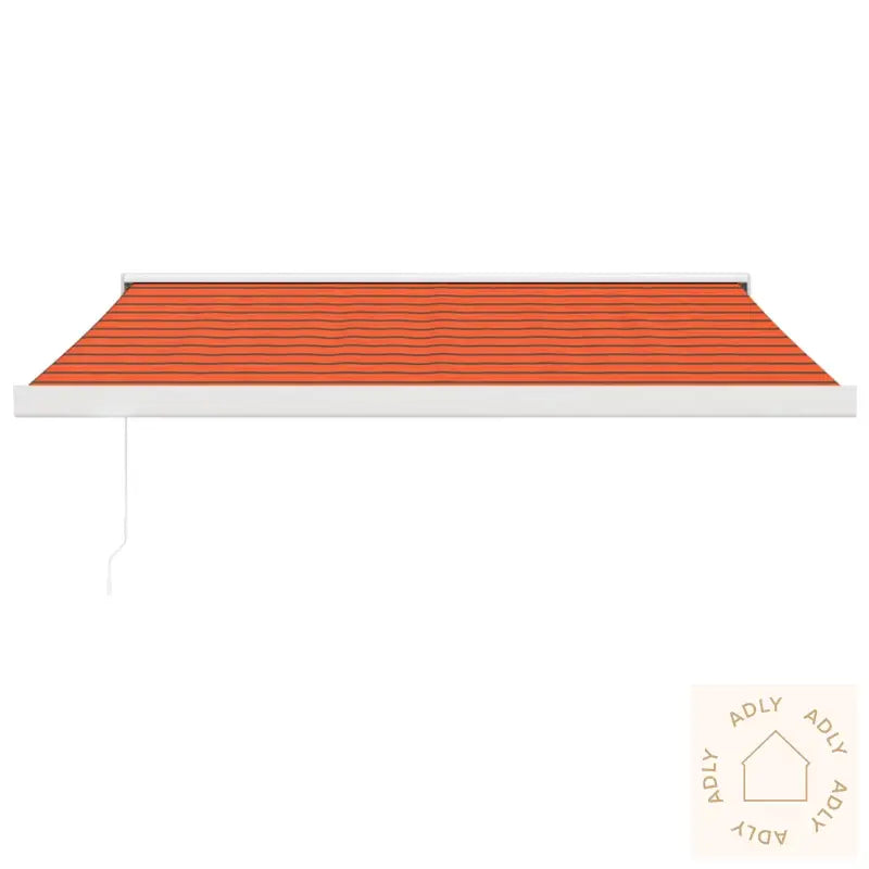 Uttrekkbar Markise Oransje Og Brun 3,5X2,5 M Stoff Og Aluminium