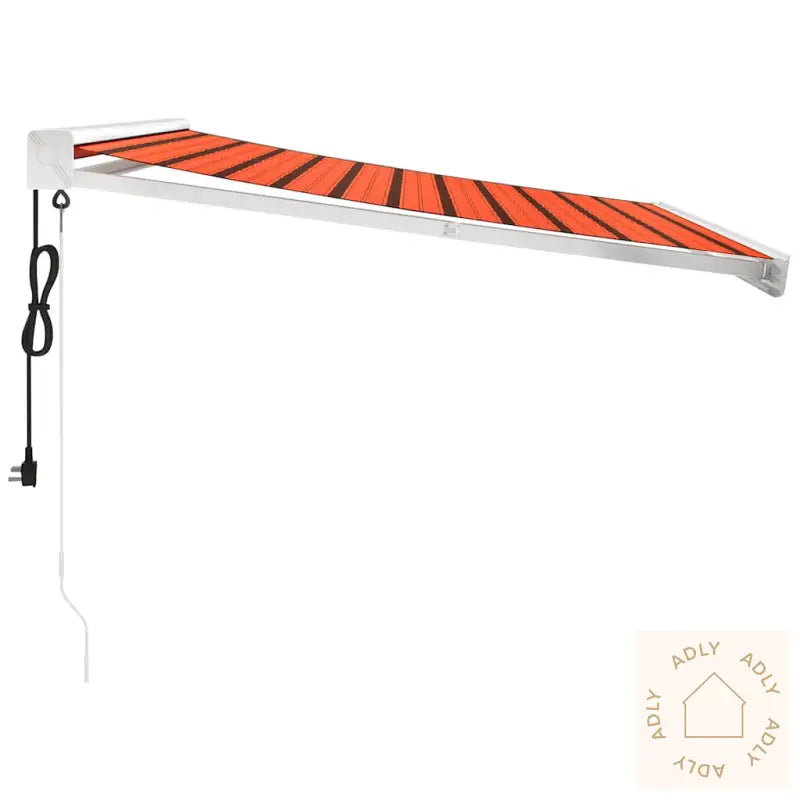 Uttrekkbar Markise Oransje Og Brun 3X2,5 M Stoff Og Aluminium