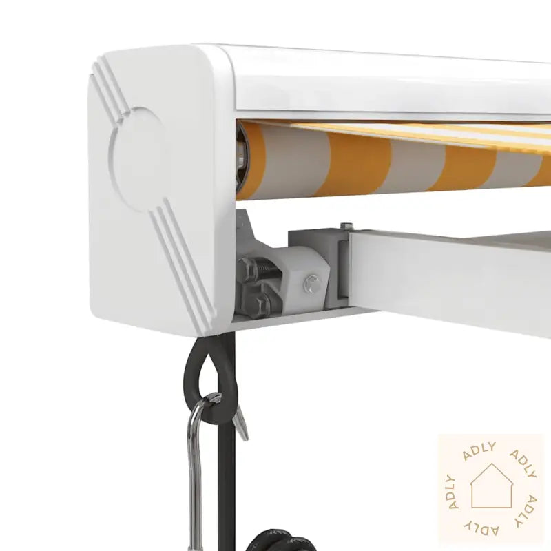 Uttrekkbar Markise Gul Og Hvit 4X3 M Stoff Og Aluminium