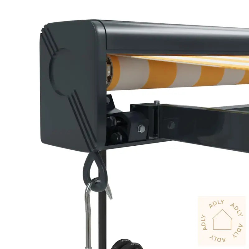 Uttrekkbar Markise Gul Og Hvit 5X3 M Stoff Og Aluminium