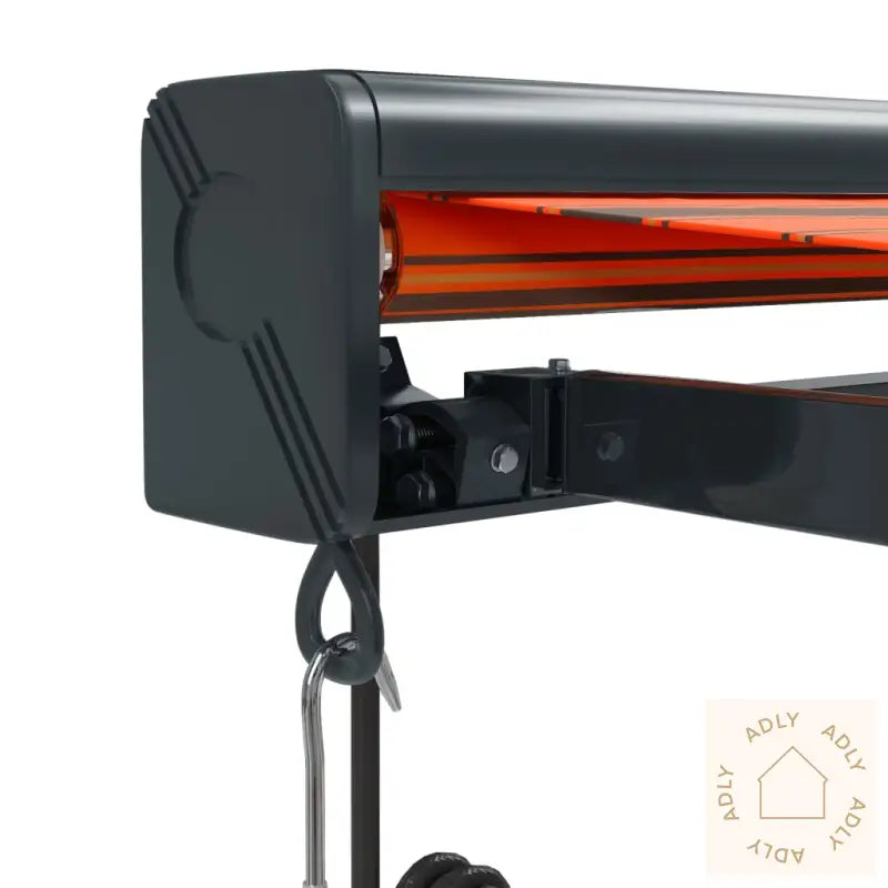 Uttrekkbar Markise Oransje Og Brun 5X3 M Stoff Og Aluminium