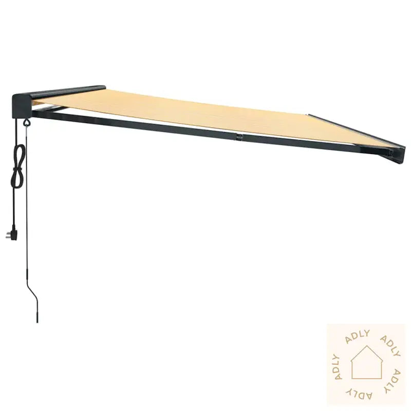 Uttrekkbar Markise Gul Og Hvit 5X3 M Stoff Og Aluminium