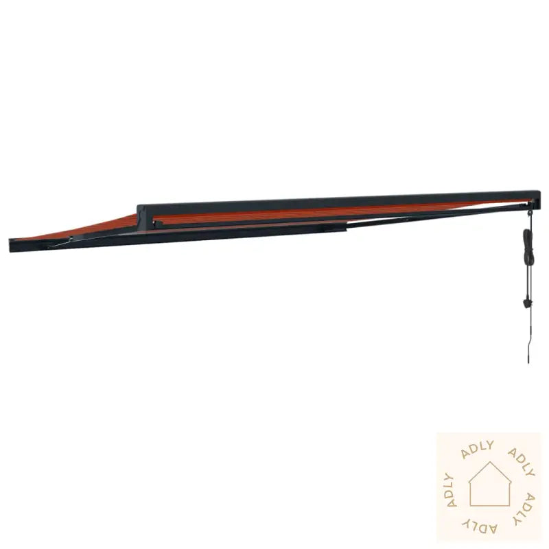 Uttrekkbar Markise Oransje Og Brun 5X3 M Stoff Og Aluminium