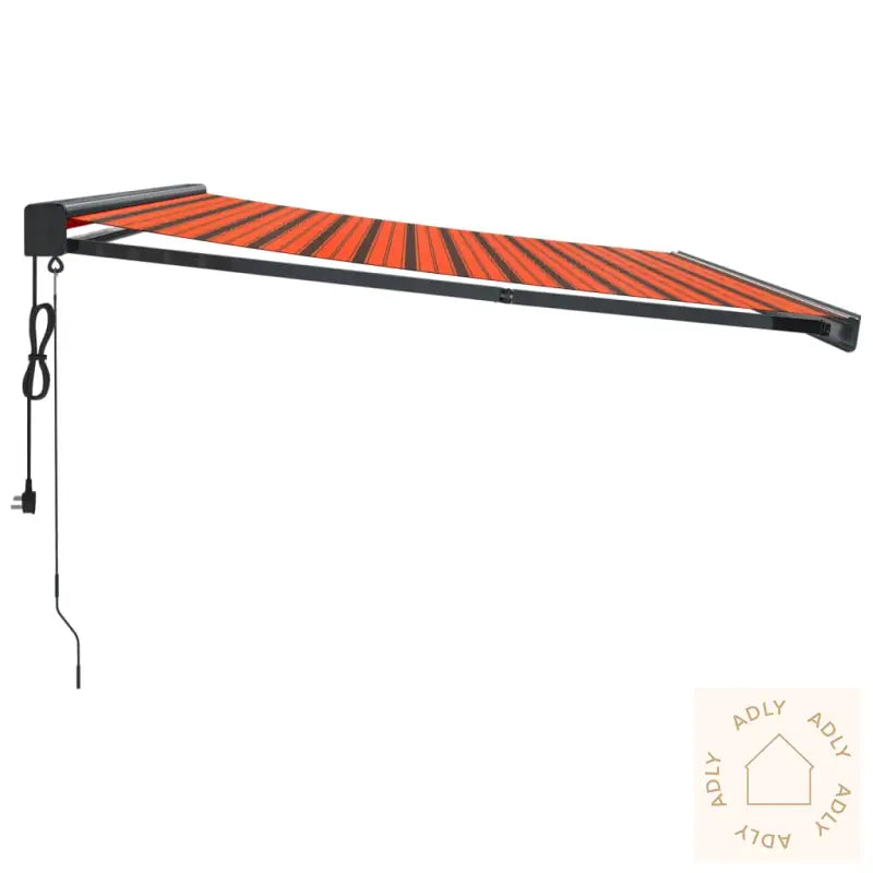 Uttrekkbar Markise Oransje Og Brun 5X3 M Stoff Og Aluminium