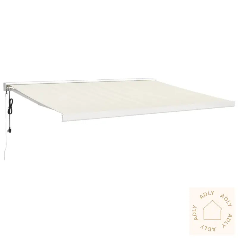 Uttrekkbar Markise Kremhvit 4X3 M Stoff Og Aluminium