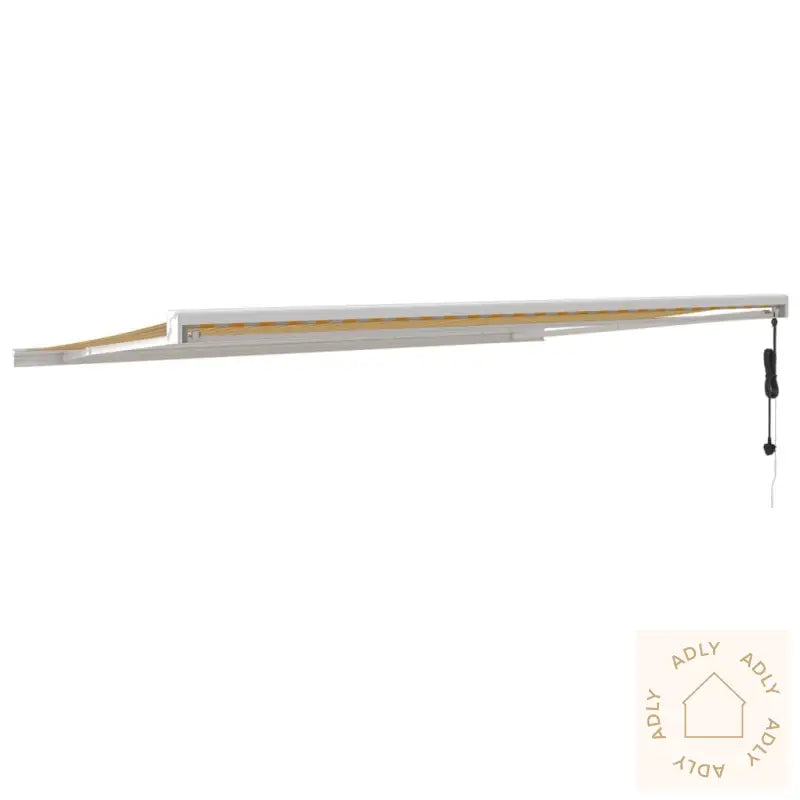 Uttrekkbar Markise Gul Og Hvit 5X3 M Stoff Og Aluminium