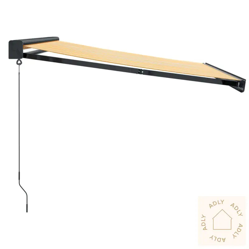 Uttrekkbar Markise Gul Og Hvit 3,5X2,5 M Stoff Og Aluminium