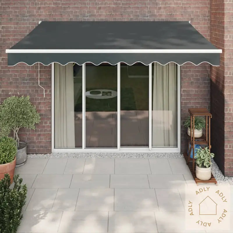 Uttrekkbar Markise Antrasitt 3,5X2,5 M Stoff Og Aluminium