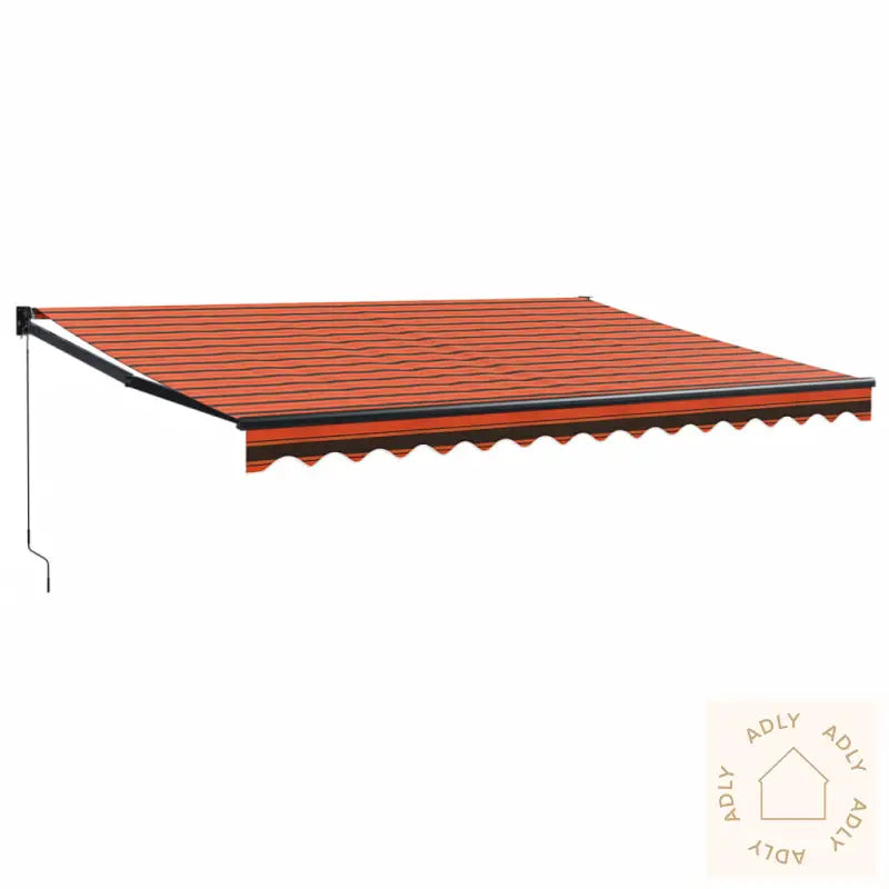 Uttrekkbar Markise Oransje Og Brun 4,5X3 M Stoff Og Aluminium