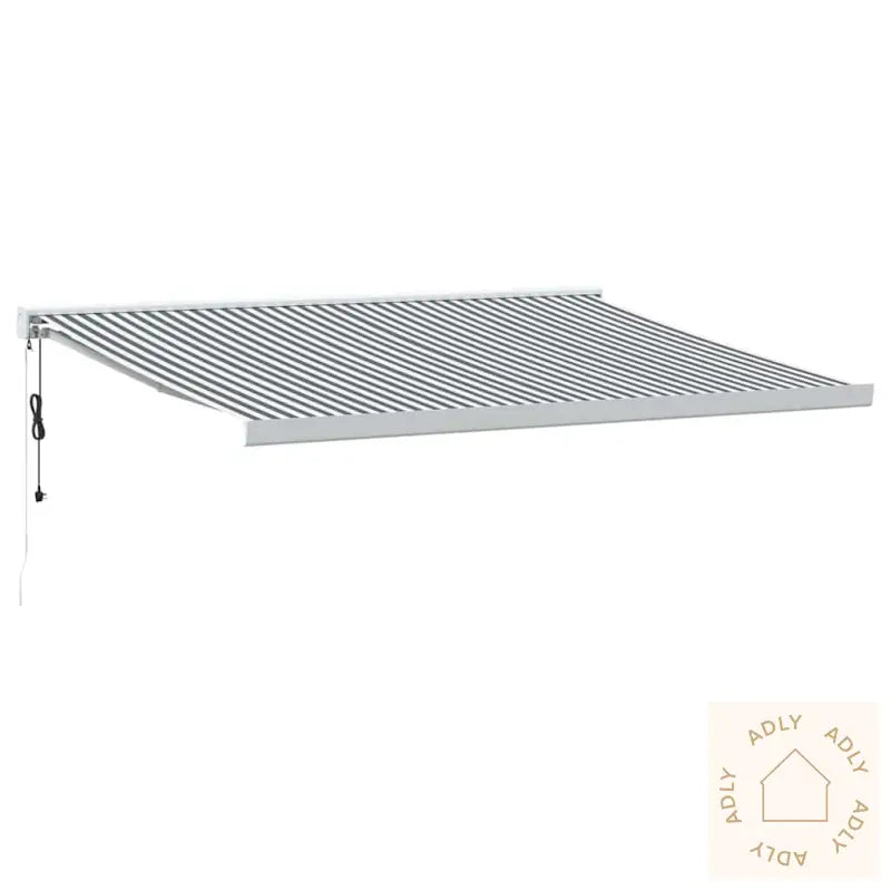 Uttrekkbar Markise Antrasitt Og Hvit 4X3 M Stoff Og Aluminium