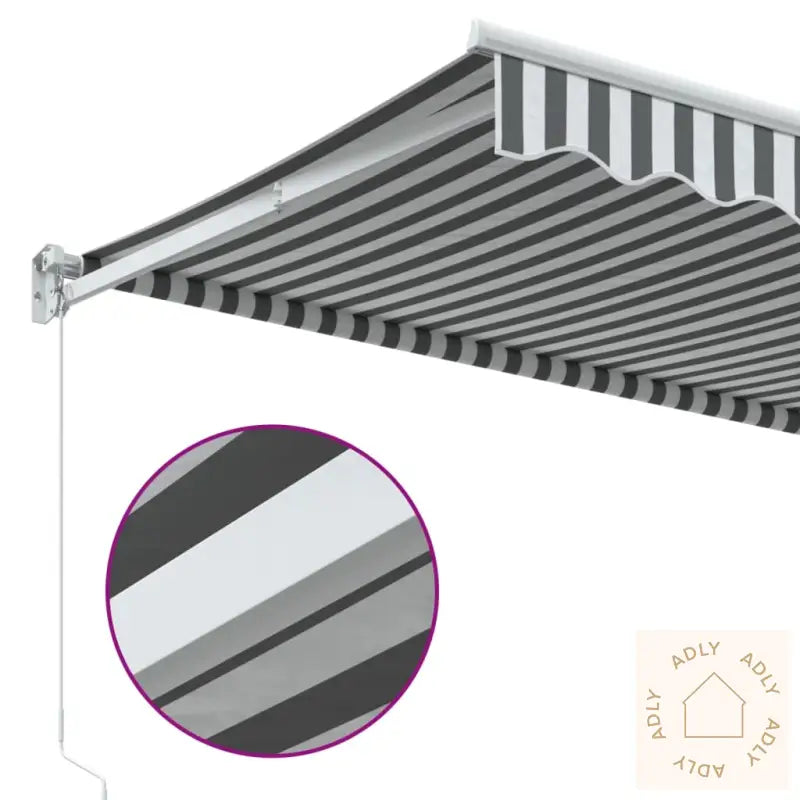 Uttrekkbar Markise Antrasitt Og Hvit 3,5X2,5 M Stoff Aluminium