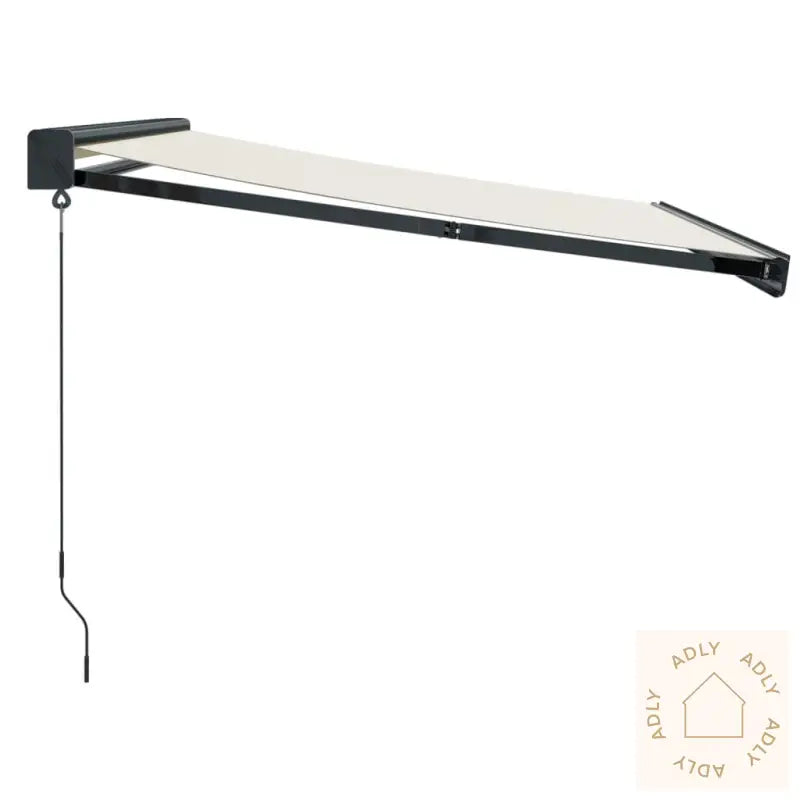 Uttrekkbar Markise Kremhvit 3X2,5 M Stoff Og Aluminium