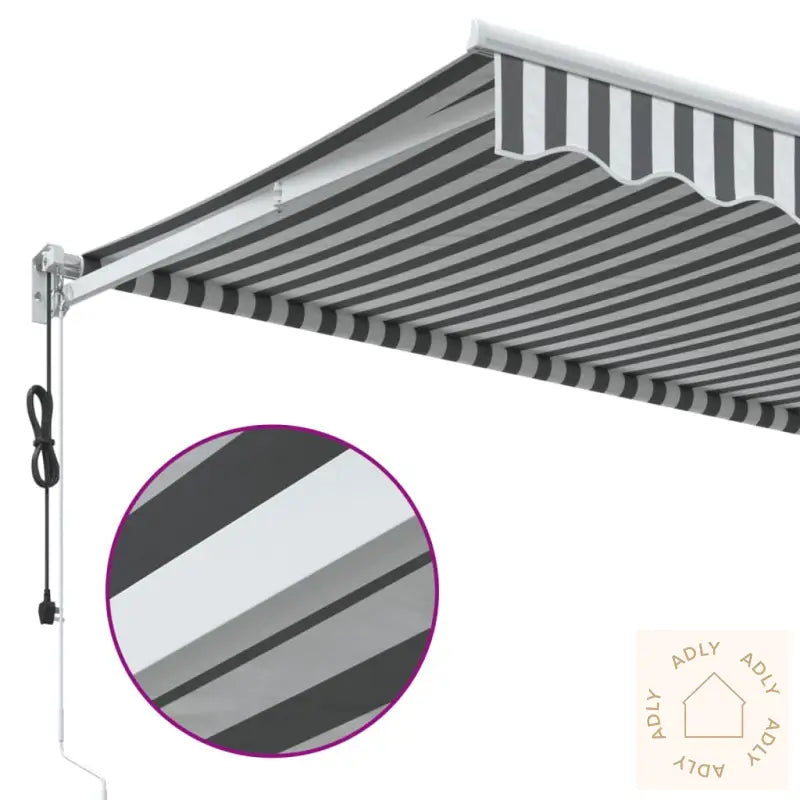 Uttrekkbar Markise Antrasitt Og Hvit 4X3 M Stoff Og Aluminium