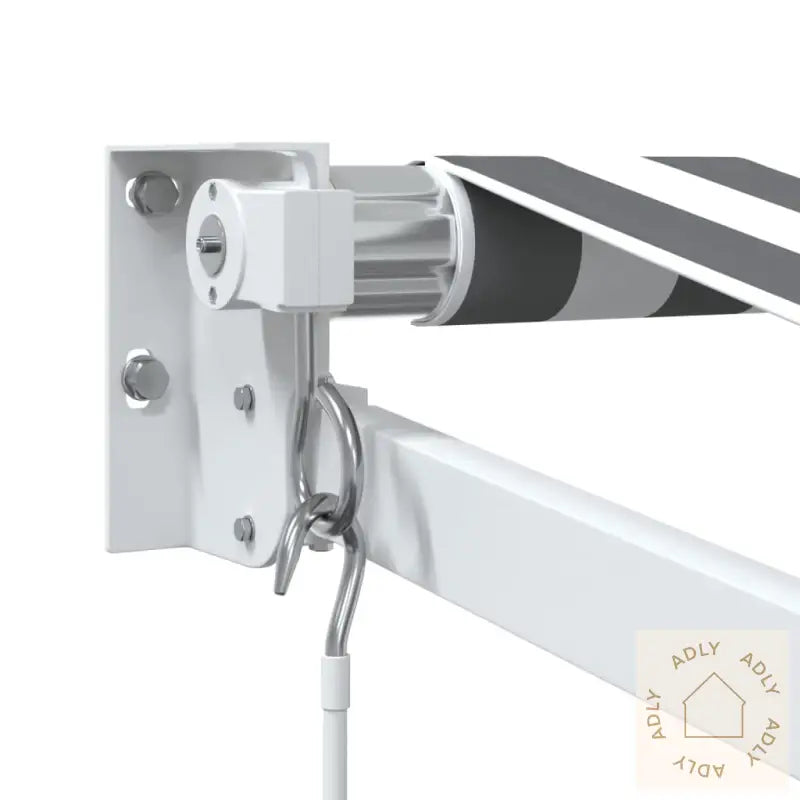 Uttrekkbar Markise Antrasitt Og Hvit 3,5X2,5 M Stoff Aluminium