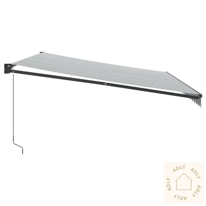 Uttrekkbar Markise Antrasitt Og Hvit 5X3 M Stoff Og Aluminium