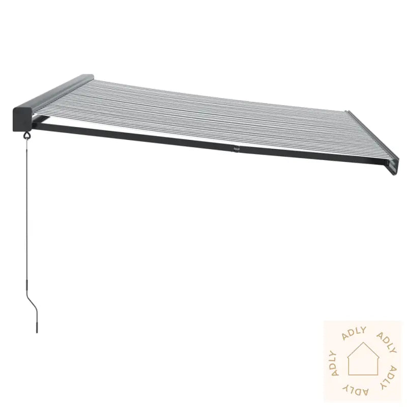 Uttrekkbar Markise Antrasitt Og Hvit 4X3 M Stoff Og Aluminium