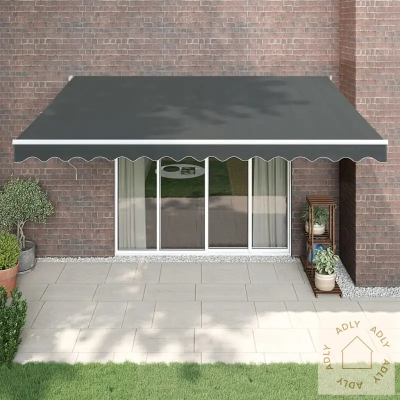 Uttrekkbar Markise Antrasitt 4,5X3 M Stoff Og Aluminium