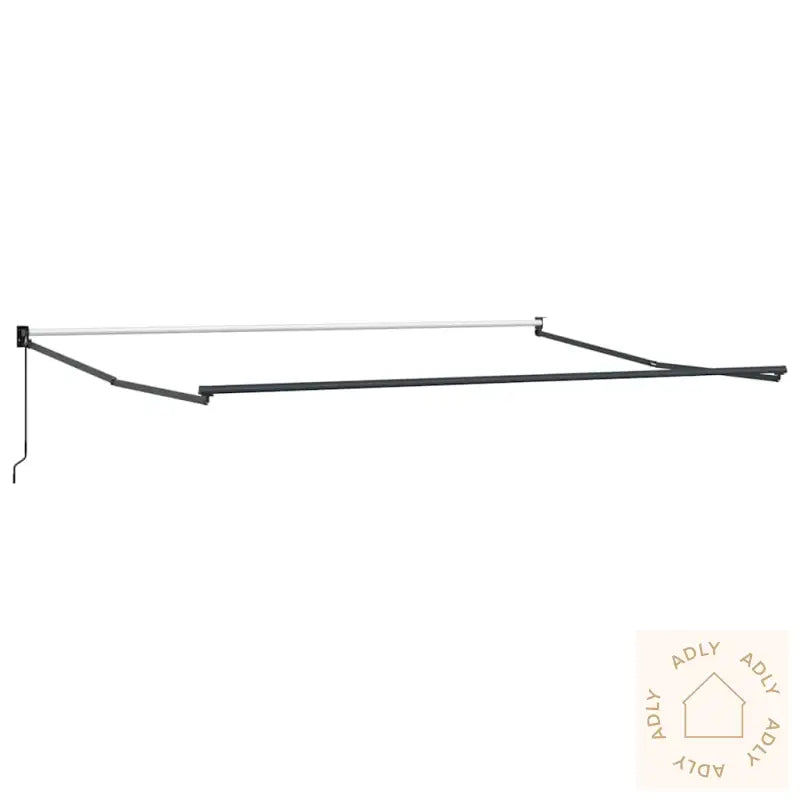 Uttrekkbar Markise Antrasitt Og Hvit 5X3 M Stoff Og Aluminium