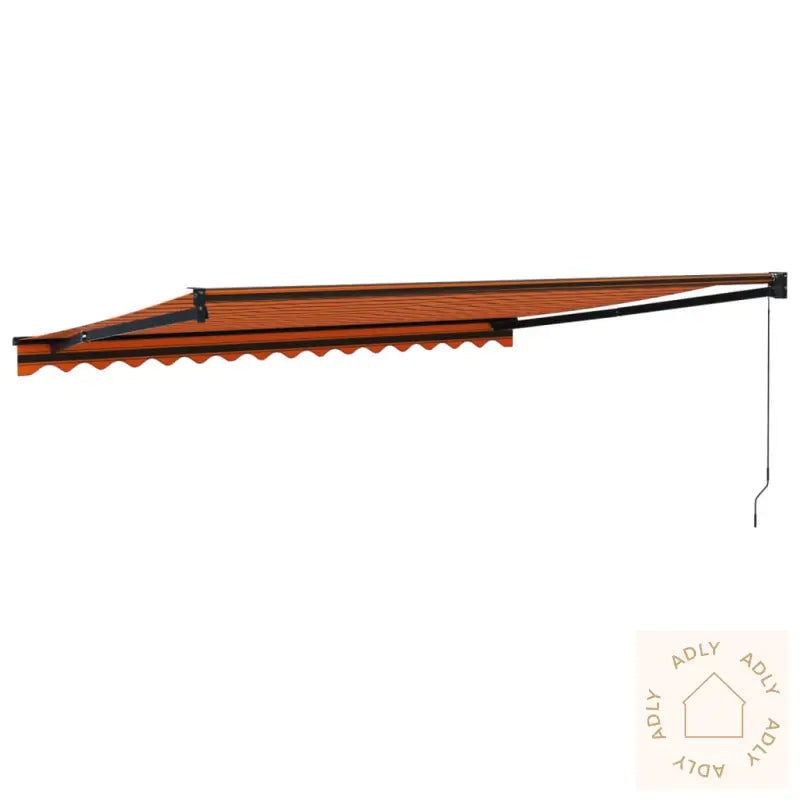 Uttrekkbar Markise Oransje Og Brun 4,5X3 M Stoff Og Aluminium