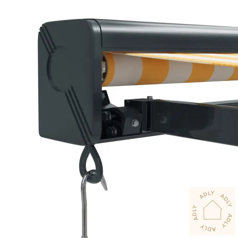 Uttrekkbar Markise Gul Og Hvit 5X3 M Stoff Og Aluminium