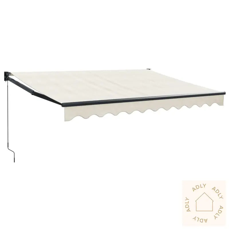Uttrekkbar Markise Kremhvit 3,5X2,5 M Stoff Og Aluminium