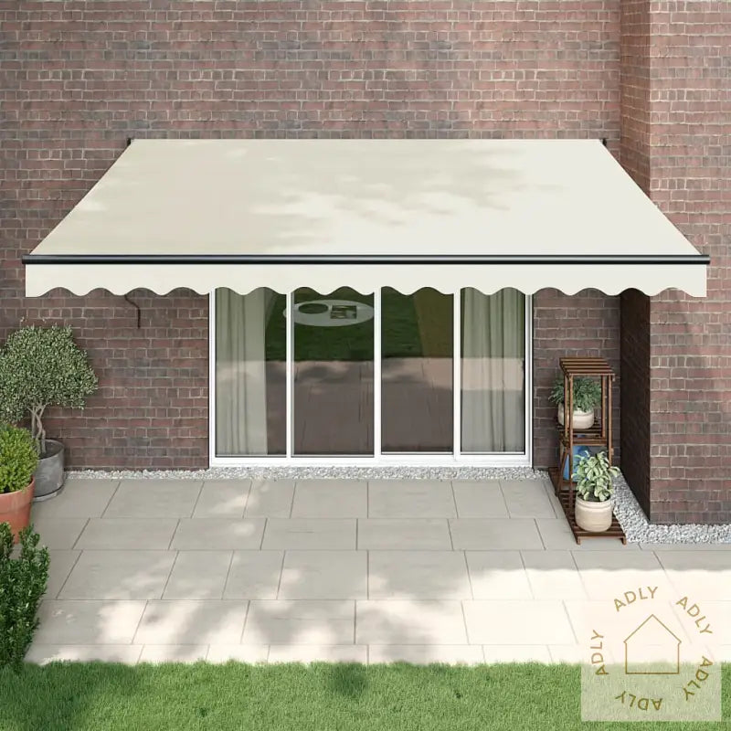 Uttrekkbar Markise Kremhvit 4X3 M Stoff Og Aluminium