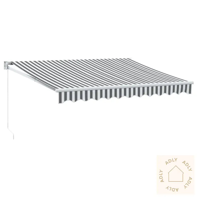 Uttrekkbar Markise Antrasitt Og Hvit 3X2,5 M Stoff Og Aluminium