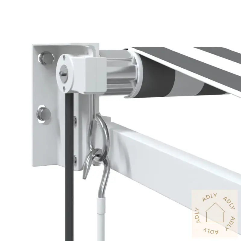 Uttrekkbar Markise Antrasitt Og Hvit 4X3 M Stoff Og Aluminium