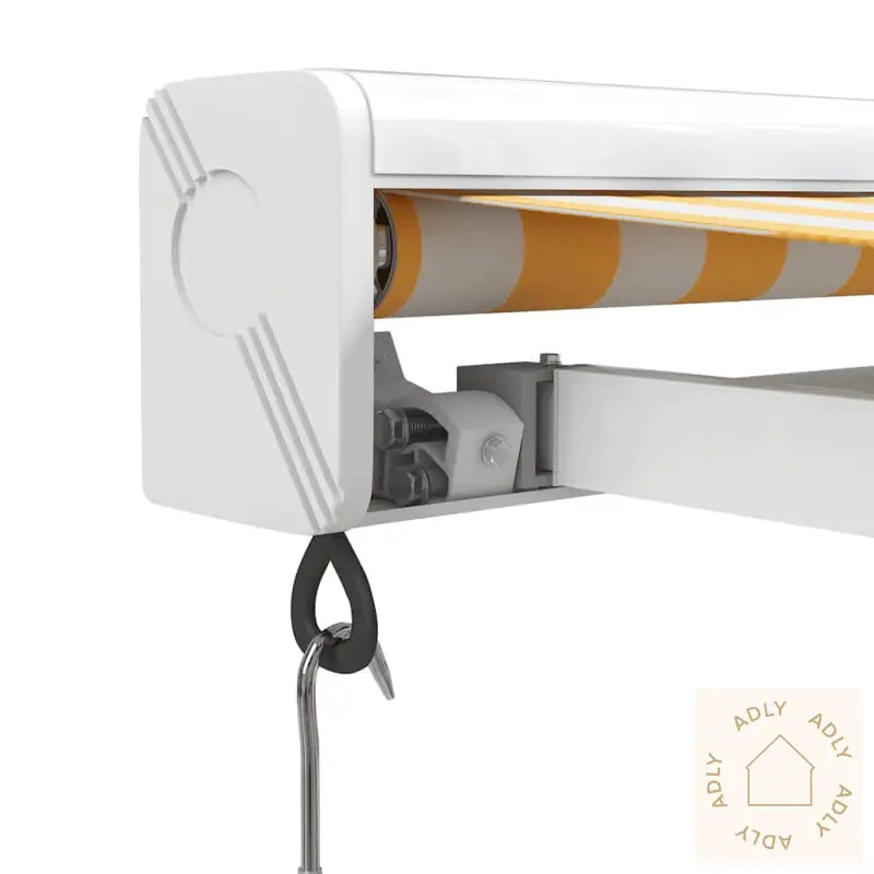 Uttrekkbar Markise Gul Og Hvit 3X2,5 M Stoff Og Aluminium