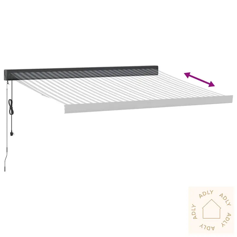 Uttrekkbar Markise Antrasitt Og Hvit 3,5X2,5 M Stoff Aluminium