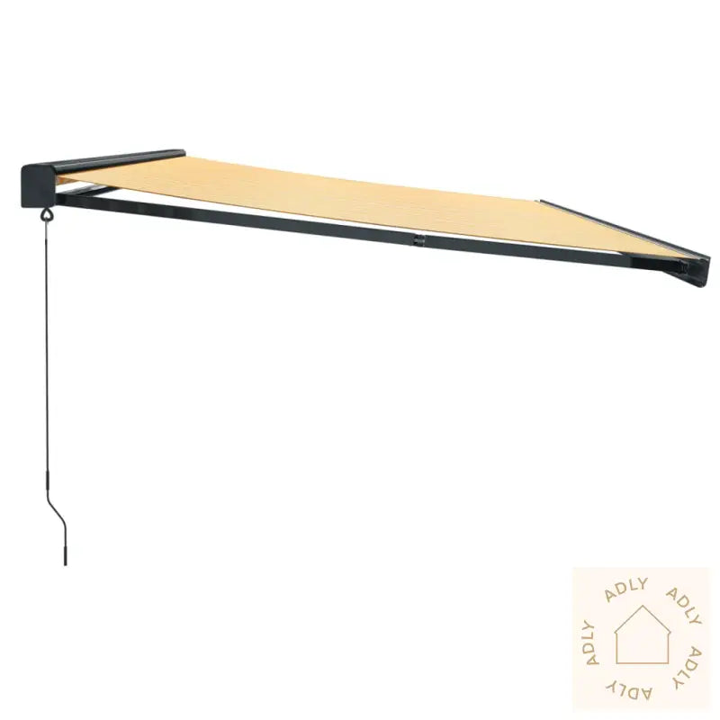 Uttrekkbar Markise Gul Og Hvit 5X3 M Stoff Og Aluminium