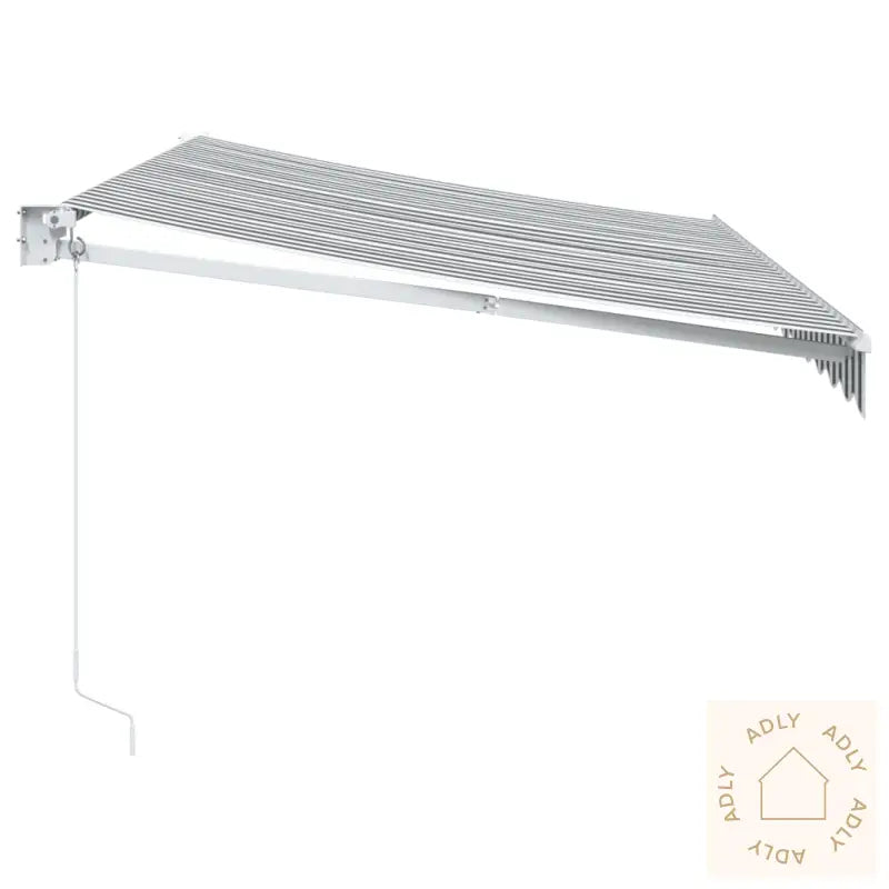 Uttrekkbar Markise Antrasitt Og Hvit 3,5X2,5 M Stoff Aluminium