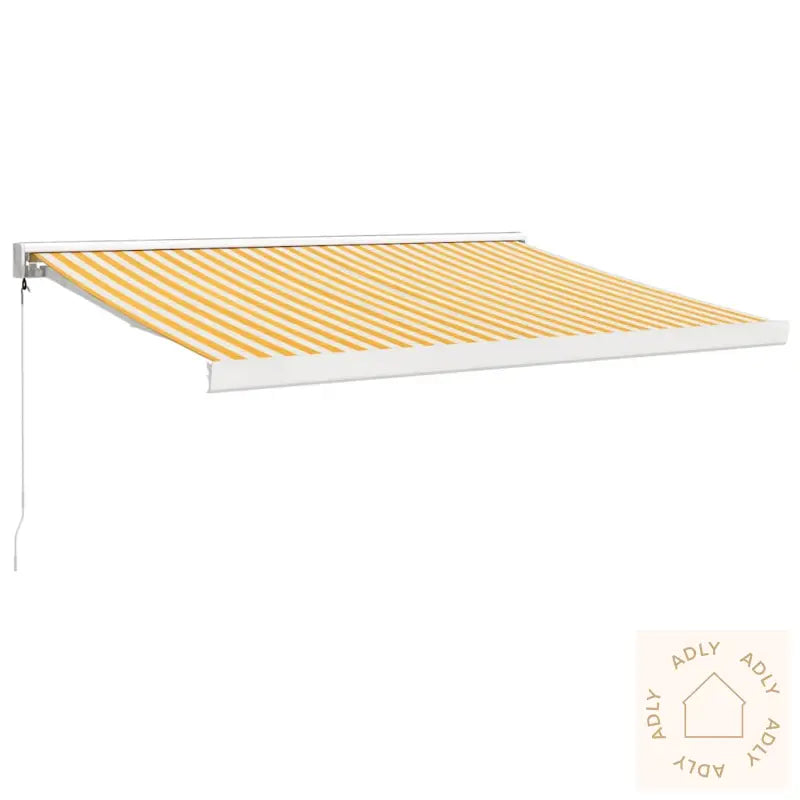 Uttrekkbar Markise Gul Og Hvit 3X2,5 M Stoff Og Aluminium