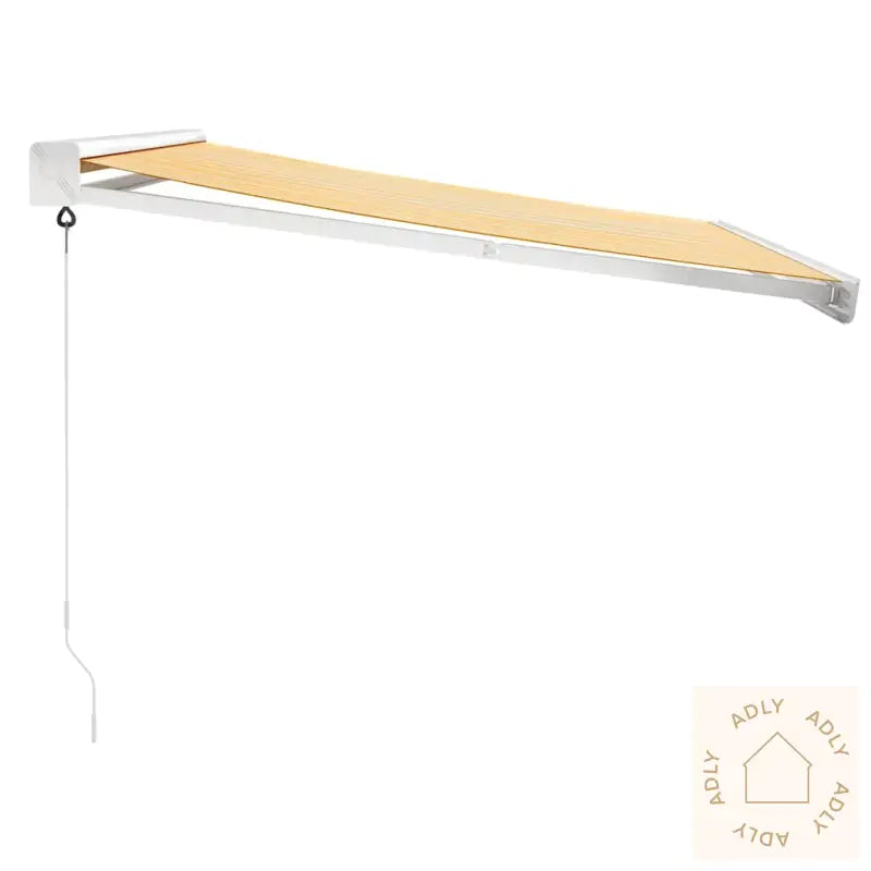 Uttrekkbar Markise Gul Og Hvit 3X2,5 M Stoff Og Aluminium