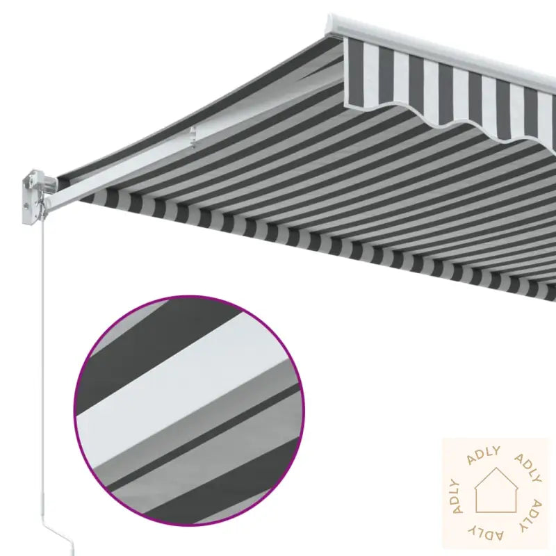 Uttrekkbar Markise Antrasitt Og Hvit 4X3 M Stoff Og Aluminium