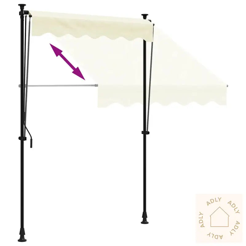Uttrekkbar Markise Kremhvit 150X150 Cm Stoff Og Stål
